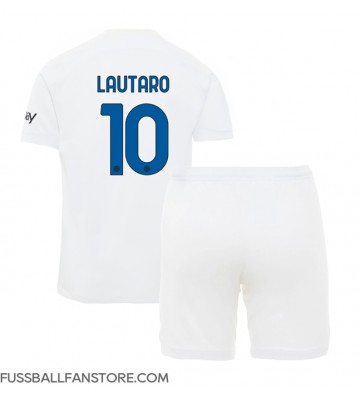 Inter Milan Lautaro Martinez #10 Replik Auswärtstrikot Kinder 2023-24 Kurzarm (+ Kurze Hosen)